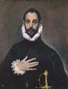 El Greco Nobleman with his Hand on his chest oil painting on canvas